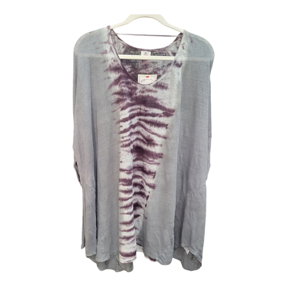 Pete And Greta By Johnny Was Oversized Top Women’s Linen Lagenlook Tie Dye